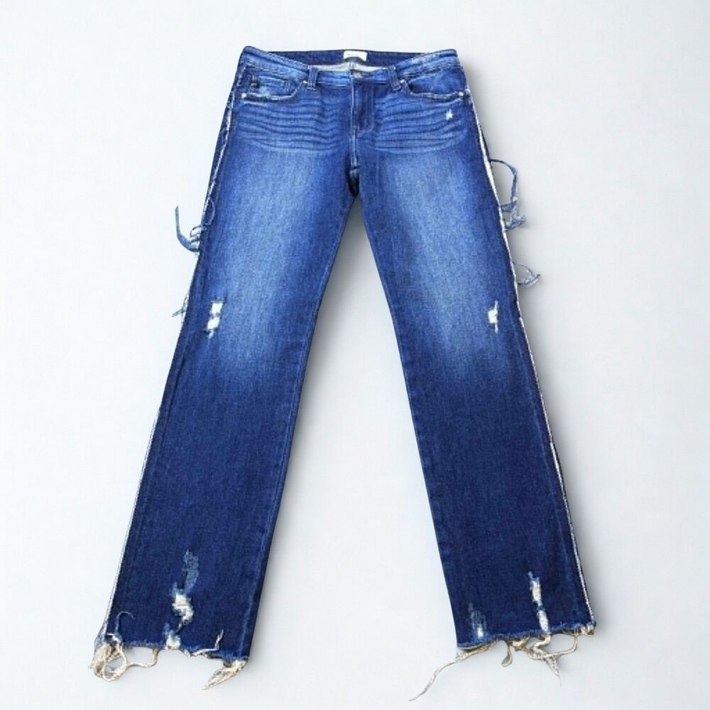 KanCan Womens Skinny Jeans Size 9 28 Medium Wash Distressed Raw Hem KC9341D